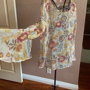 Blouse See-through Flower print very light spring